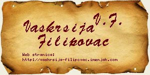 Vaskrsija Filipovac vizit kartica
